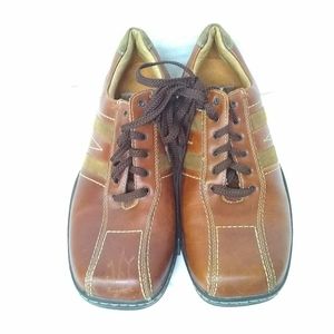 QUOTES Mens Shoes Tan Brown  Oxford Loafers Lace-Up Leather Sz- 9 M